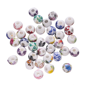 Ceramic Round <b>Beads</b> 12mm Antique Style Printed For Jewelry Making DIY Accessories Mixed Colors <b>Loose</b> <b>Beads</b> - Product Image 5