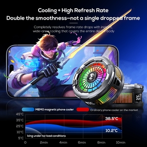 MEMO CX26 Hight Power 30W Semiconductor Phone <b>Cooler</b> Aluminum Alloy Gaming Cooling Fan With Temperature Display - Product Image 3