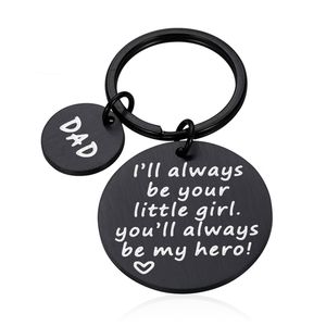 Llavero de regalo del Día del Padre Papá Cumpleaños <span class=keywords><strong>Siempre</strong></span> seré tu niña <span class=keywords><strong>Siempre</strong></span> serás mi héroe Llavero de llave de coche Llavero - Product Image 1