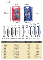 Ensemble de 10 clés à douille combinées miniatures 4-11 mm métriques et en pouces, double extrémité ouverte, kit d'outils pour vélo, bricolage, qualité personnalisable OEM