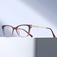 MS 81682 Lunettes de vue transparentes anti-lumière bleue pour femmes, monture élégante avec strass et branches texturées à dégradé lisse