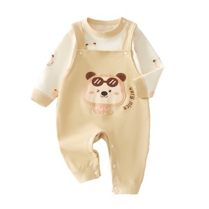 Conjunto de overol de oso de dibujos animados, mono de algodón de manga larga para bebés, niños pequeños, ropa unisex para bebés - Product Image 5