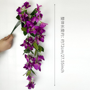 Fleurs de Prunier Triangulaires Fourchues 5 Branches, Fleurs Artificielles en Soie pour Décoration Murale Mariage Maison, Bougainvillier Artificiel 72cm - Product Image 6