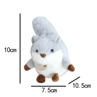Porte-clés pendentif écureuil en peluche doux et mignon Jandudu fait main, 10 cm, rembourré en coton PP, jouet unisexe pour fêtes