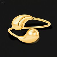 Bracelet tendance de luxe en acier inoxydable plaqué or PVD inaltérable, motif goutte d'eau, pour couple, accessoires féminins en gros