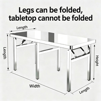 Table de préparation commerciale en acier inoxydable avec armoire et pare-éclaboussures pour restaurants, tables de travail en acier inoxydable, table pliante