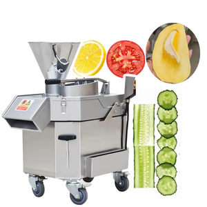 Machine industrielle de découpe de légumes et de fruits, pour gingembre, pomme de terre, carotte, manioc, taro, avec fonctions de découpe en dés, en tranches et en cubes - Product Image 1