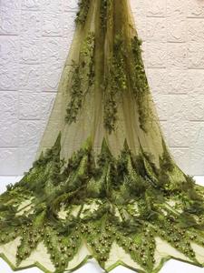 Nhà Máy Giá cao quý Bridal ren gowns váy vải 3D hoa đính cườm ren vải với đá - Product Image 5