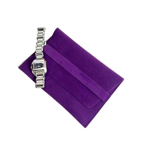 Pochette d'emballage personnalisée en suède épais violet avec logo et rayures pour livres, cosmétiques et foulards - Product Image 4