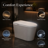 Toilette intelligente en céramique pour hôtel, avec bidet intégré, siège chauffant, chasse d'eau automatique et télécommande, à poser au sol