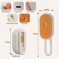 Peigne et masseur de brosse à vapeur en silicone rechargeable électrique portable 4 en 1 pour le bain des chiens et des chats et l'épilation des animaux domestiques