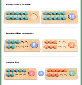 Bằng gỗ Mười khung thiết Toán manipulatives, cộng và trừ Montessori trò chơi toán học cho trẻ em, đồ chơi trẻ em - Product Image 5