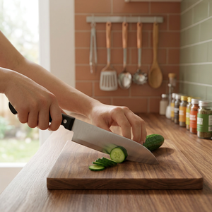 Cuchillo de Cocina Profesional de Acero Inoxidable con Hoja Serrada, Mango de Plástico con Acabado Mate, Apto para Lavavajillas, 6-7.9 Pulgadas - Product Image 3
