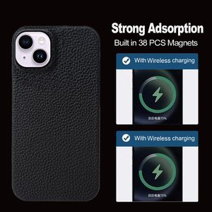 Étui de téléphone en cuir véritable en ligne et personnalisé pour <span class=keywords><strong>Iphone</strong></span> 14 13 12 <span class=keywords><strong>11</strong></span> étui de téléphone magnétique en cuir étanche et <span class=keywords><strong>rechargeable</strong></span> - Product Image 2