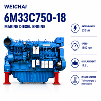 Moteur diesel marin SCDC Weichai Baudouin 6M33 552 ch 1800 tr/min 6M33C750-18 pour bateau de patrouille et navire de cargaison