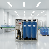 Purificateur d'eau RO approuvé CE ISO 250 L/H avec pompe à membrane RO, garantie 1 an, adoucisseur et détartrant d'eau, machine de traitement de l'eau 220V