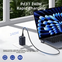 Câble de charge magnétique en nylon tressé à 90 degrés avec connecteur Type-C PD 240W pour téléphone portable et ordinateur
