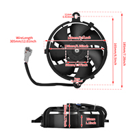 Ventilateur de radiateur de moto à 7 pales, prise à 3 broches pour ATV Quad Kart Dirt Bike 200cc 250cc 300cc, refroidissement universel