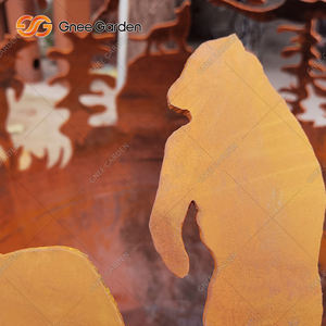 แฮนด์เมดกลางแจ้ง Corten เหล็กสวนบอลหลุมไฟ - Product Image 4