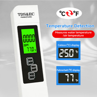 Testeur numérique de qualité de l'eau 3-en-1 TDS EC Temp, type stylo, avec rétroéclairage et fonction de maintien de la valeur, pour l'eau potable, l'aquarium et l'hydroponie
