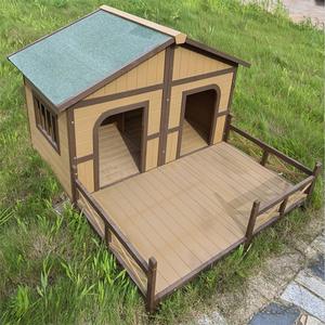 Hondenhok van massief hout, regenbestendig, voor grote honden, houten kennel zonder montage nodig - Product Image 4