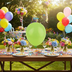 Ballons en latex vert herbe D0100XUVIST 25 cm, décoration de fête pour anniversaires, mariages, événements - Product Image 2