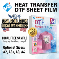 Feuille de Transfert DTF PET A4 33*48CM Économique pour T-Shirt, Épaisseur 75U, Film à Double Face à Décollement à Chaud pour Vêtements