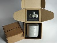 Boîte d'expédition en carton ondulé avec logo personnalisé imprimé et insert en mousse pour bougies parfumées, emballage d'expédition sécurisé