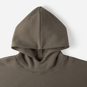 Hochwertiger, übergroßer Hoodie aus 100% Baumwolle Fügen Sie Velvet Cropped Double Blank zum Drucken von Kapuzen kragen mit Punktmuster hinzu - Product Image 4