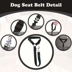 Arnés de Seguridad Ajustable de Nailon para Perros y Gatos, Cinturones de Seguridad para Vehículos con Soporte para el Cuello, Accesorios para Mascotas, Envío Rápido - Product Image 2
