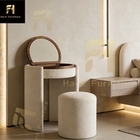 Coiffeuse de rangement créative de haute qualité avec miroir, très populaire auprès des influenceurs, ensemble de coiffeuse pliable pour chambre à coucher