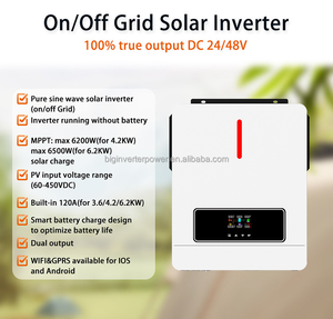 Onduleur solaire hybride BIGINVERTER avec contrôleur solaire MPPT, sortie 6,2 kW, 24 V à 48 V monophasé pour système solaire hybride - Product Image 1