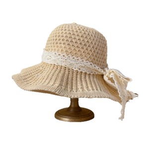 Chapeau de paille pour enfants Xi Boyu, taille unique pour les 2-6 ans, beige kaki, bordure en dentelle, protection solaire, sortie à la plage, style frais et doux - Product Image 5