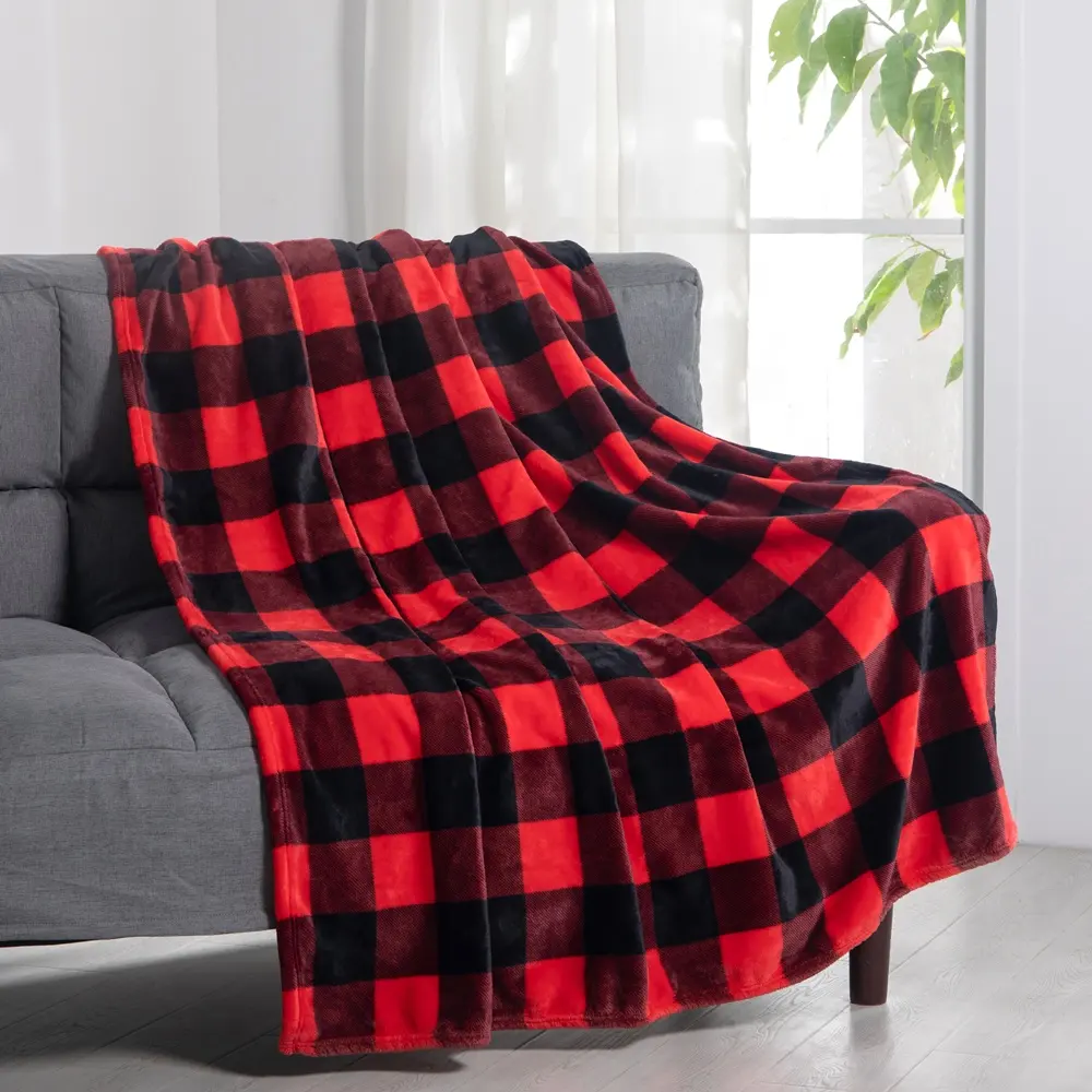 Twin Size Plaid Throw Blanket Couch Ultra Soft Multi Color Travel Chair Flannel Throw Blanket