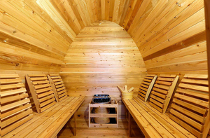 Sauna extérieur Poêle à dosettes Chauffages infrarouges en bois massif Salle de sauna sec traditionnel en bois personnalisé Intérieur en rouge à vendre 40mm - Product Image 5