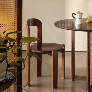 Silla de Comedor de Madera Maciza SM Apilable, Estilo Chino Moderno, Silla Ray para Uso Doméstico - Product Image 1