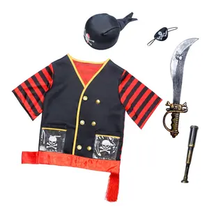 Wholesale Halloween Kids Buccaneer Role Play Dress Up Set Carnival Party Cosplay Pirate Costume