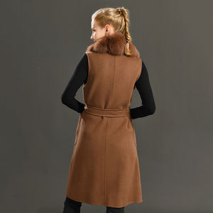 <span class=keywords><strong>Gilet</strong></span> en cachemire pour femmes, vente en gros, haute qualité, luxe, grand col en vraie fourrure de renard, élégant Long <span class=keywords><strong>gilet</strong></span> en <span class=keywords><strong>laine</strong></span> de cachemire - Product Image 3