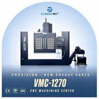 Centre d'usinage vertical CNC VMC1270, haute efficacité, changeur d'outils automatique, 4 axes en option, système FANUC, pièces métalliques
