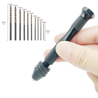 Nouveau jeu de 11 mini forets 0.3-3.0mm à trois griffes foret en acier hélicoïdal pour plastique noir torsion manuelle avec tige droite