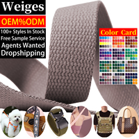 Sangle en sanglelette texturée Weiges 1F001 en poly-coton, 30 mm, durable, résistante aux déchirures, aux UV et aux intempéries, idéale pour le bricolage de sandales