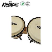 Bongo Drum Percussion Musical Instrument Wood Bongo Drum With Sheepskin for Performance Stage
