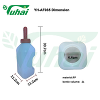 Bouteille d'alimentation en plastique pour animaux de 2 pintes, 1,14 litre, biberon pour vache / veau / mouton avec poignée