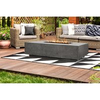 Brasero au gaz en béton, foyer extérieur moderne, brasero rectangulaire 95000 BTU