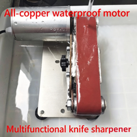 Meuleuse à bande électrique étanche avec moteur de 0,2 kW, tension 220 V/110 V, pour meulage et polissage à l'eau, conception à jet d'eau