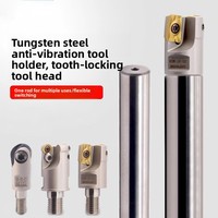 Barre de fraisage CNC en acier au tungstène BOSSL, type verrouillable, remplaçable, anti-vibration, non revêtue, HRC 65, modèle MFT, qualité supérieure, queue de fraisage