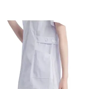 Ensemble deux pièces d'uniforme d'infirmière blanc – Tenue de <span class=keywords><strong>travail</strong></span> pour salon de beauté, dentisterie, pharmacie, soignant – Séchage rapide, évacuation de l'humidité - Product Image 3