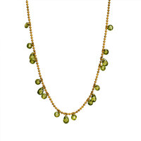 Kalung Perhiasan Mewah Elegan Warna Cyan Gold, Kalung Minimalis Fashion Berlian Stainless Steel untuk Wanita