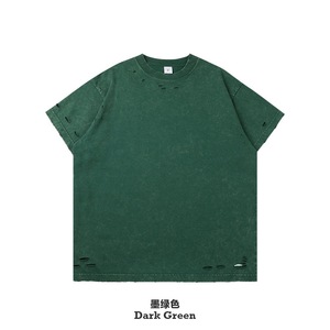 Camiseta de Hombre Vintage, 100% Algodón, Estampado de Logotipo Personalizado, Talla Grande, Desgastada, Rota, Lisa - Product Image 5