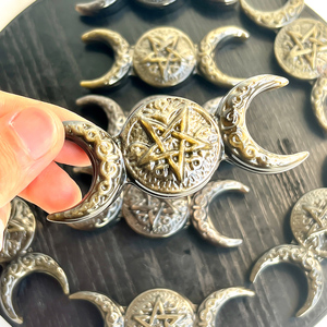 Artigianato di cristallo naturale di alta qualità pietra di guarigione intagliato in argento ossidiana oro ossidiana il <span class=keywords><strong>sole</strong></span> luna e stelle per la decorazione - Product Image 4